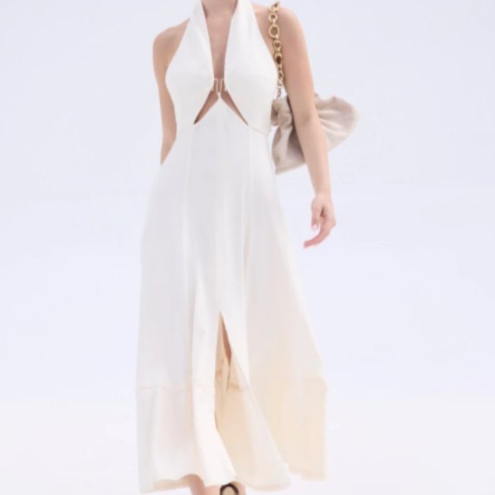 Cult Gaia Orella halter maxi dress in off-white